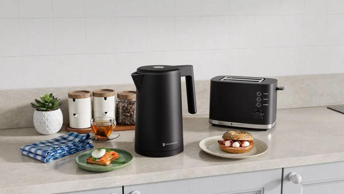 KitchenBrothers KB1004186 Waterkoker 1.7L - 2200W - Zwart
