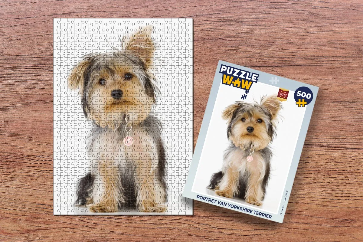 PuzzleWow Legpuzzel Portret van Yorkshire Terrier 500 Stuks - Multicolor