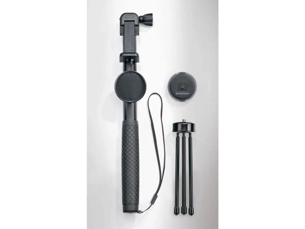 Silvercrest Bluetooth Selfiestick Statief - 10m Bereik - Telescopisch 100cm - Zwart