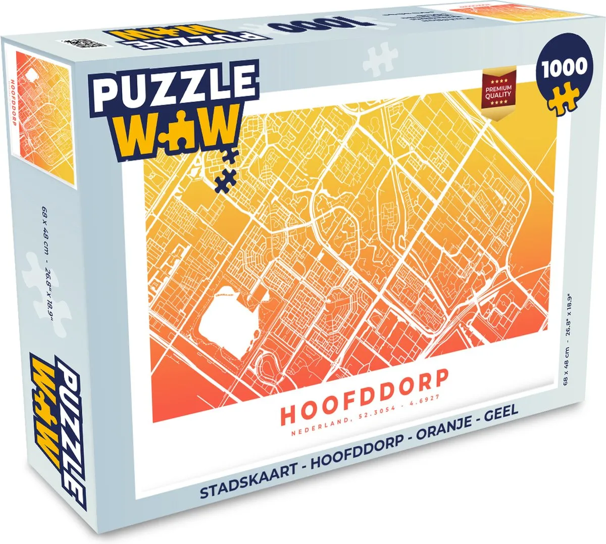 PuzzleWow Stadskaart Hoofddorp Legpuzzel 1000 Stuks