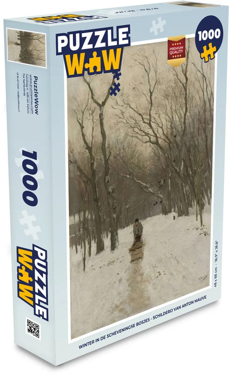 PuzzleWow Winter in de Scheveningse bosjes Legpuzzel 1000 Stuks - Multicolor