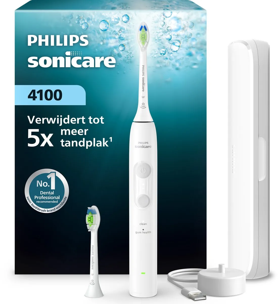 Philips Sonicare 4100 HX4044/41 Elektrische Tandenborstel - 2 Snelheden - Wit
