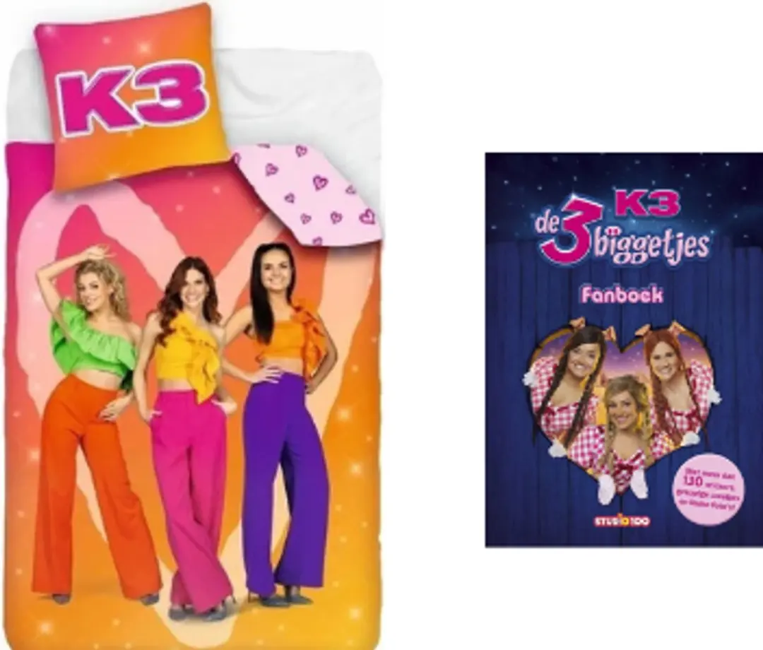 K3 Voordeelset Dekbedovertrek Hanne, Marthe en Julia en Fanboek
