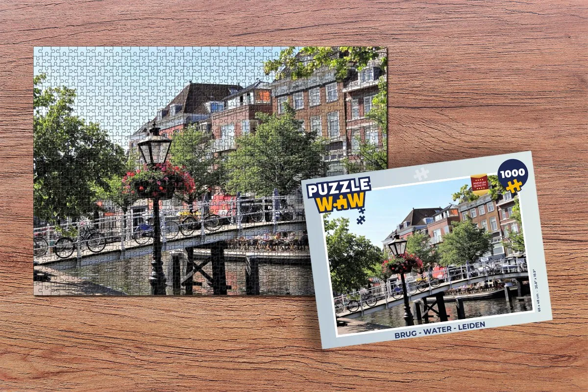 PuzzleWow Brug Water Leiden Legpuzzel 1000 Stuks - Multicolor