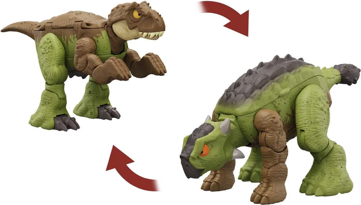 Jurassic World Woeste Wisselaars Tyrannosaurus Rex & Ankylosaurus HLP06 - afbeelding 6 van 6