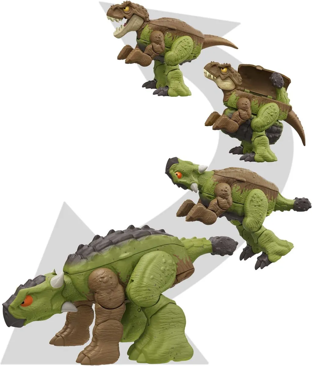 Jurassic World Woeste Wisselaars Tyrannosaurus Rex & Ankylosaurus HLP06 - afbeelding 2 van 6