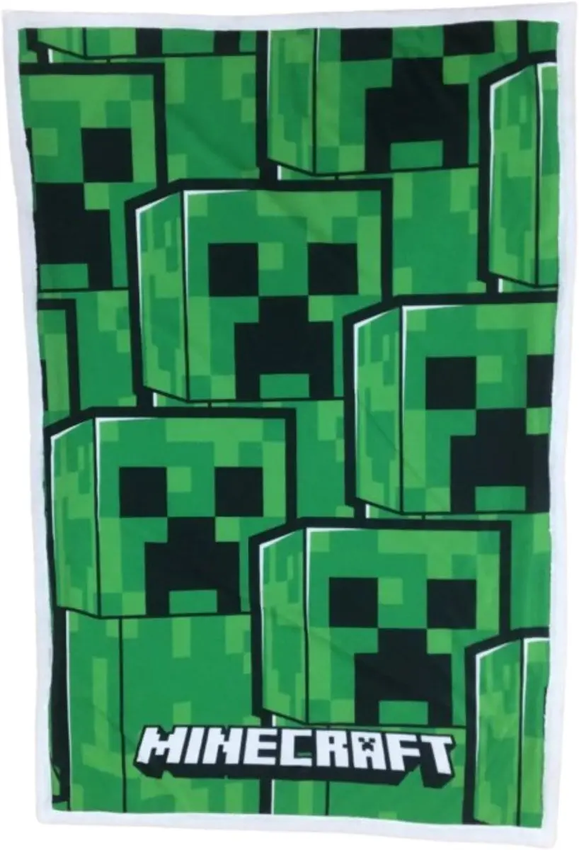 Minecraft Slaapkamerset - Groen - Fleecedeken, Kussen & Spaarpot - afbeelding 2 van 4