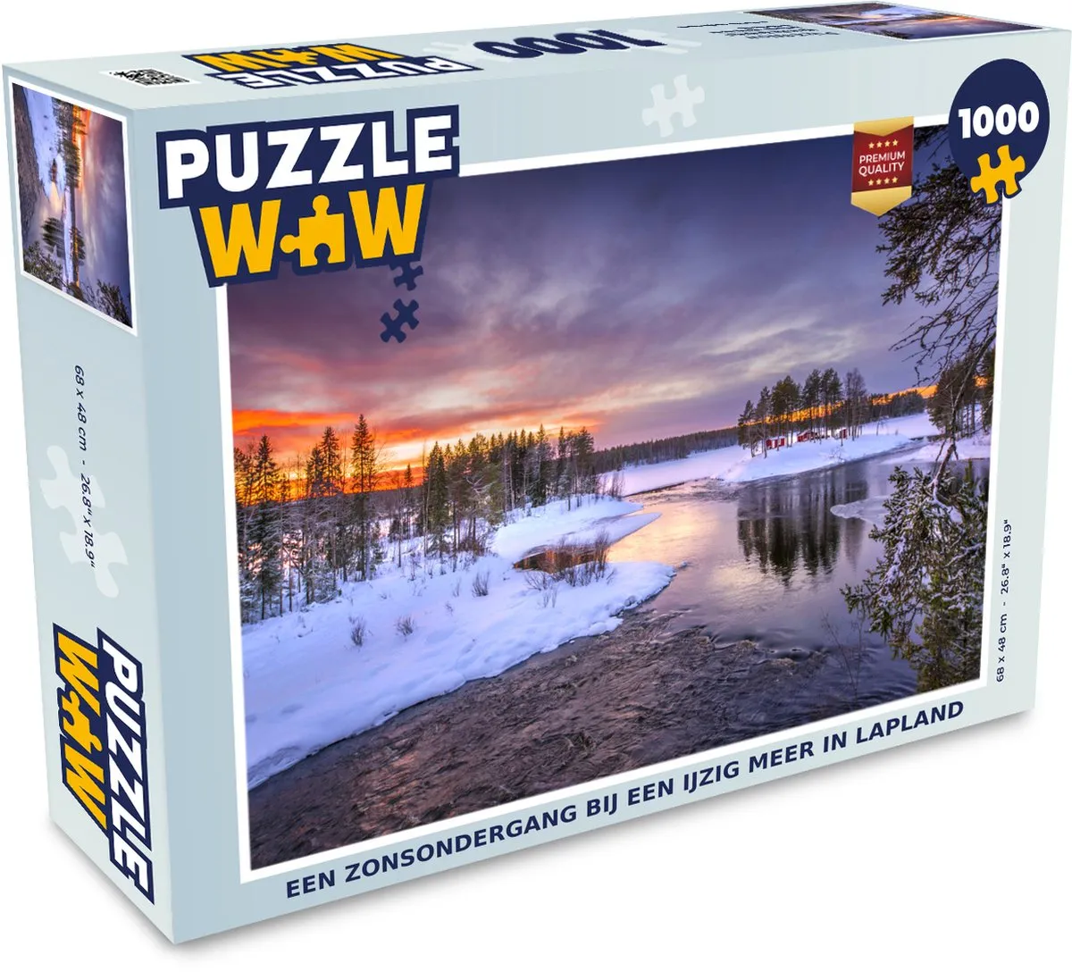 PuzzleWow Legpuzzel Lapland Zonsondergang 1000 Stuks - Multicolor