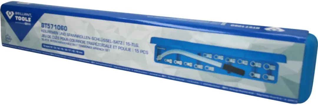 Brilliant Tools V-riem Spanrol Sleutelset 15-delig BT571060 - afbeelding 2 van 6