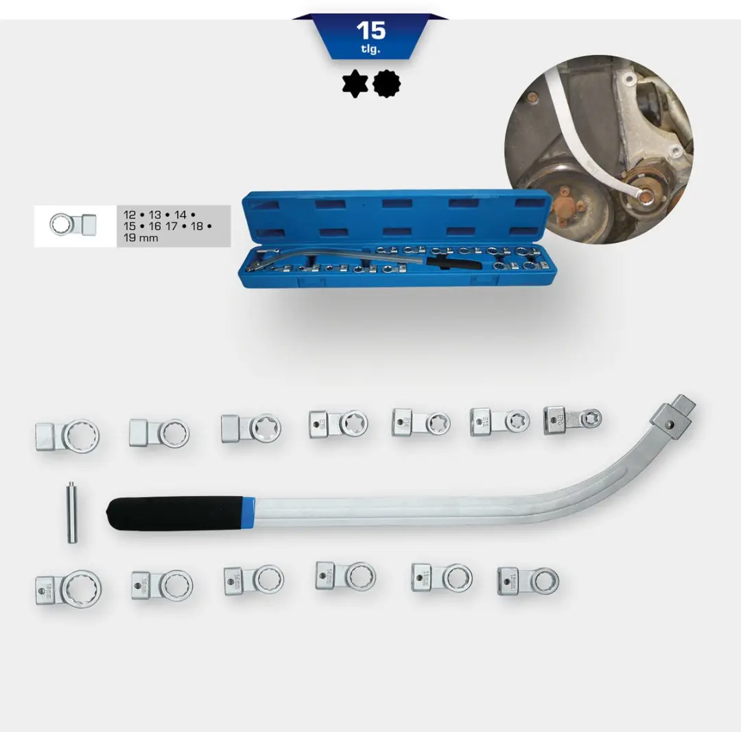 Brilliant Tools V-riem Spanrol Sleutelset 15-delig BT571060 - afbeelding 4 van 6
