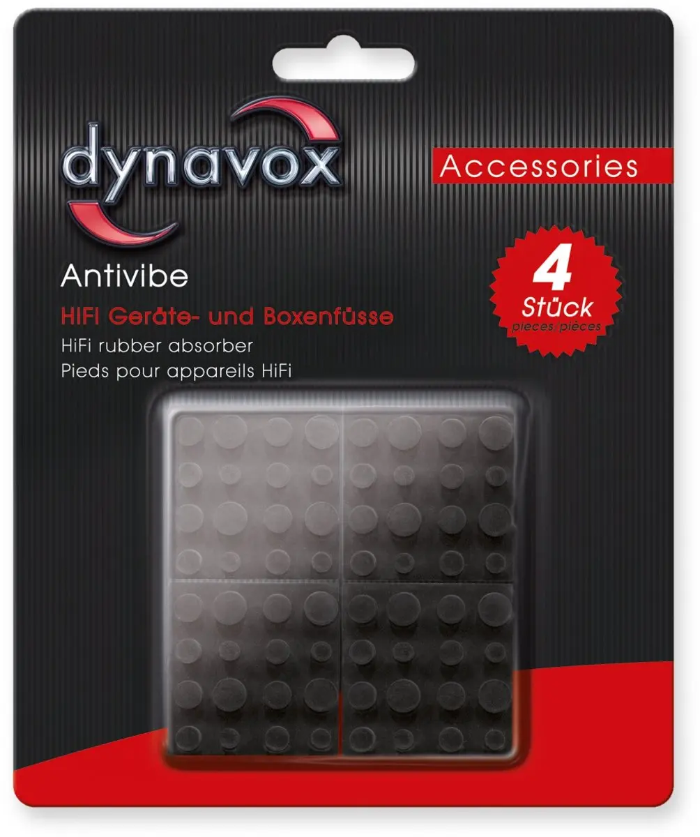 Dynavox Antivibe Voeten Set 4 Stuks - 40x40mm - Zwart - afbeelding 6 van 6