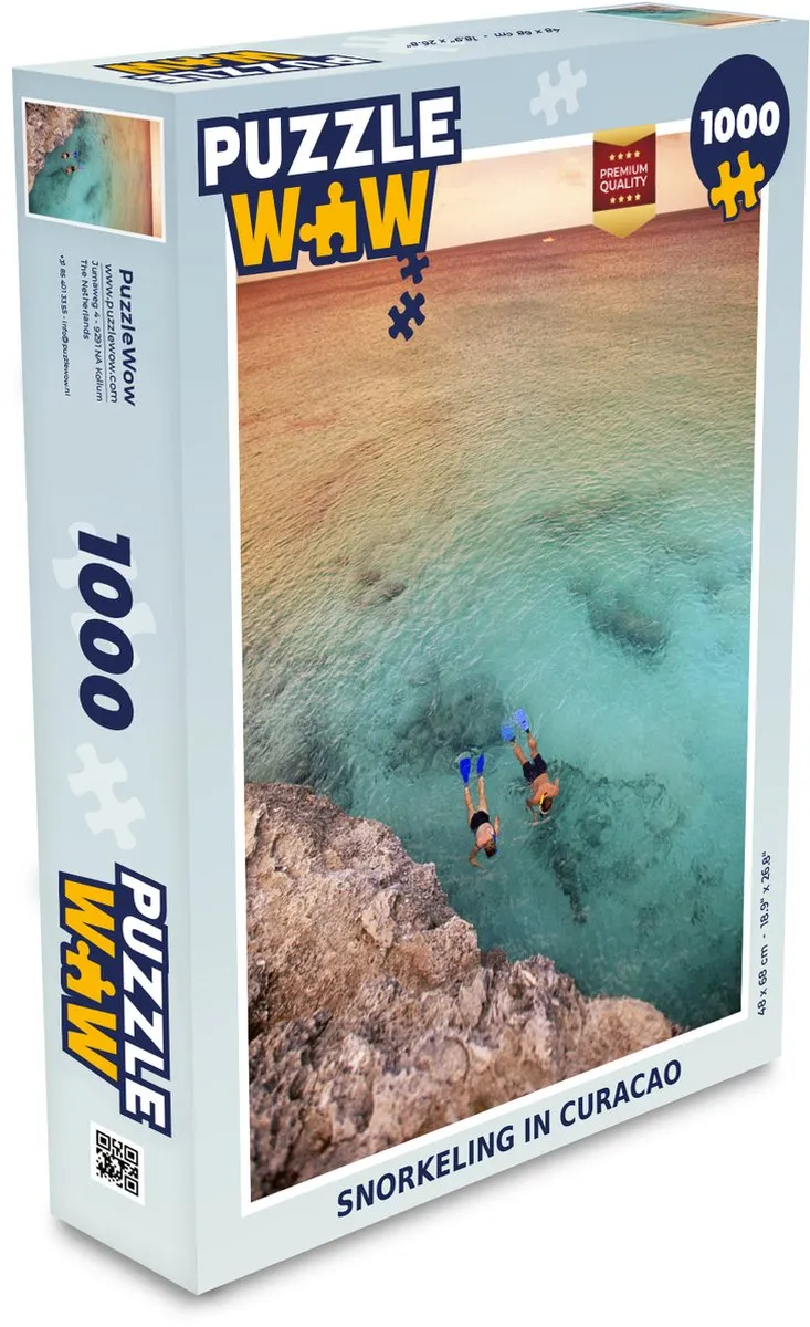 PuzzleWow Snorkel Curaçao Legpuzzel 1000 Stuks - Multicolor