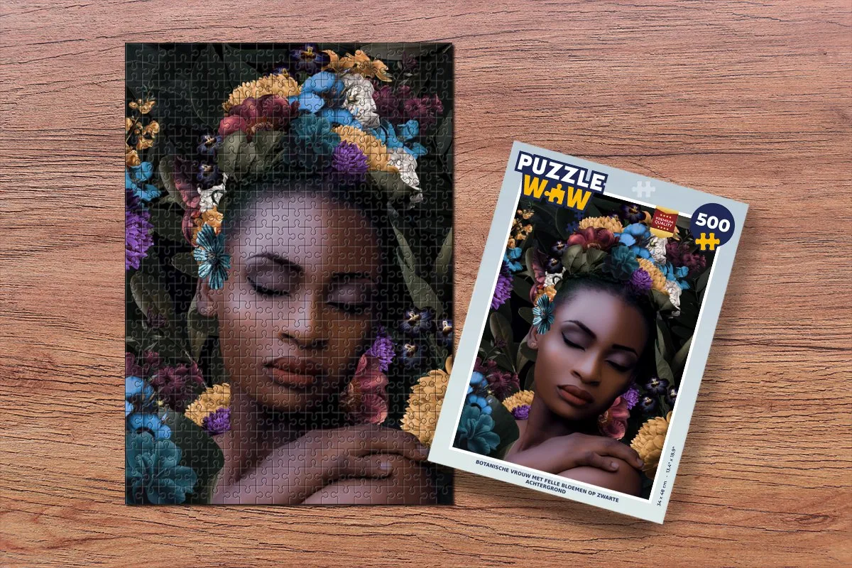 PuzzleWow Bloemen & Vrouwen Legpuzzel 500 Stuks - Multicolor