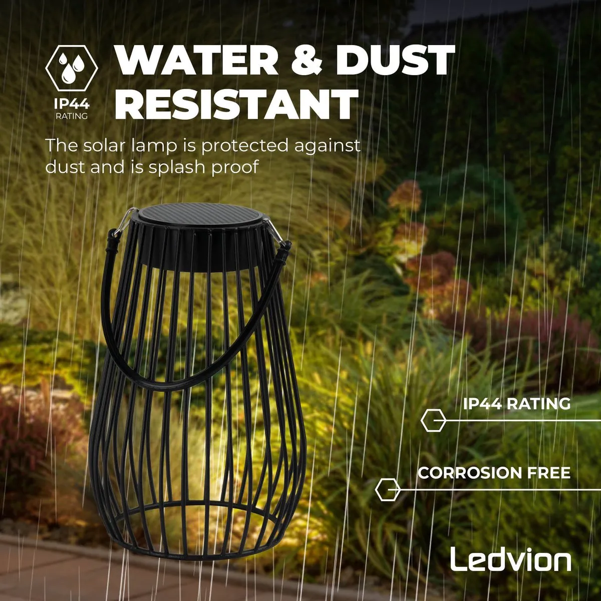 Ledvion LED Solar Tafellamp 0.25W 3000K - Zwart