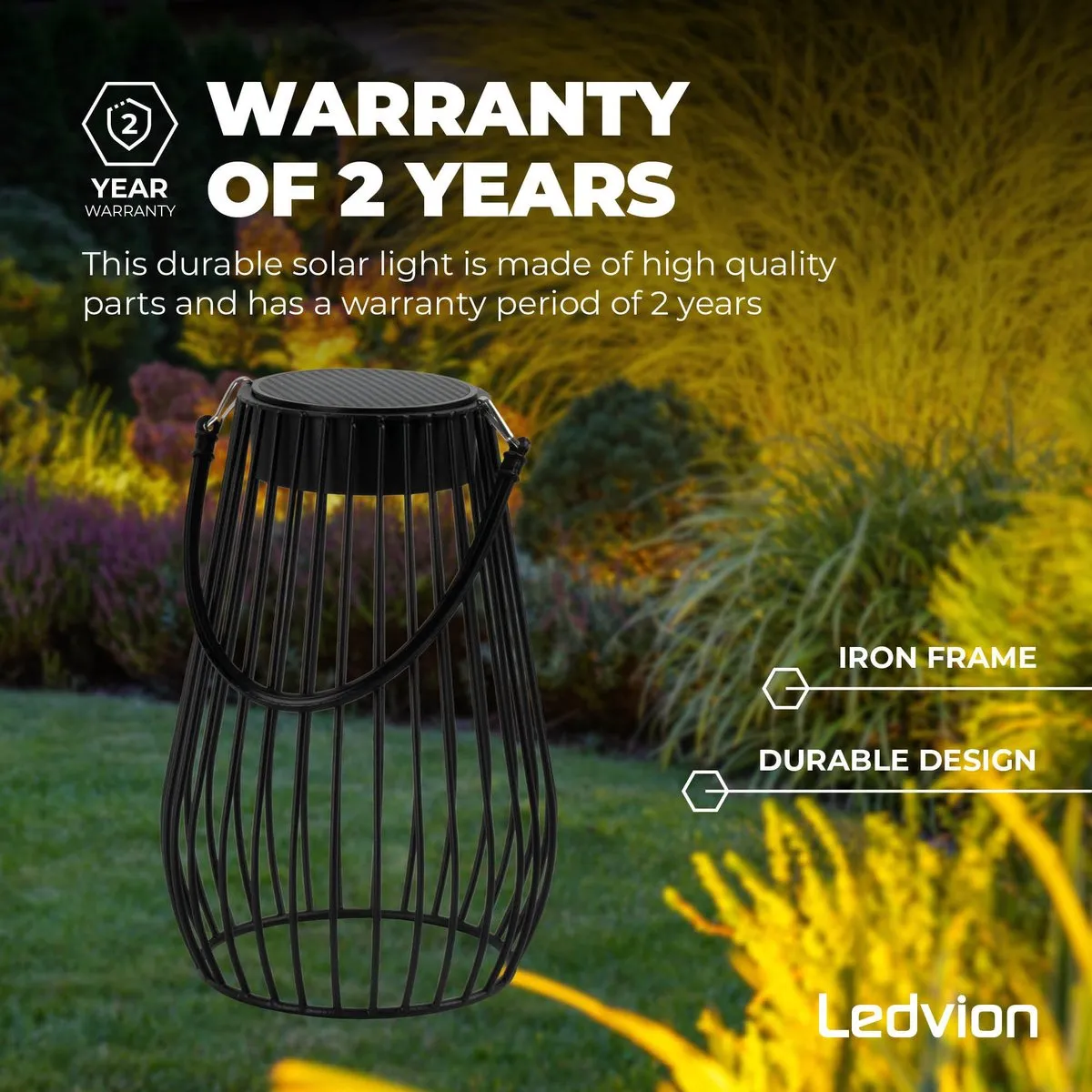Ledvion LED Solar Tafellamp 0.25W 3000K - Zwart
