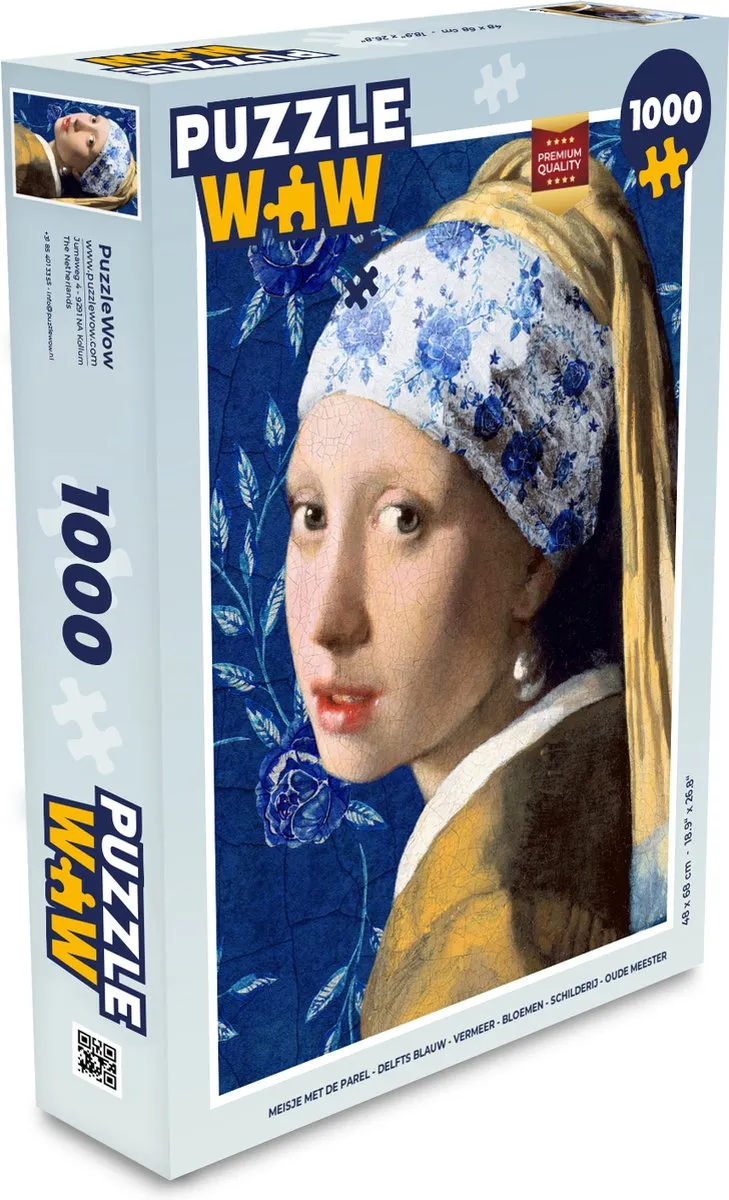 PuzzleWow Vermeer Meisje met de parel Legpuzzel 1000 Stuks