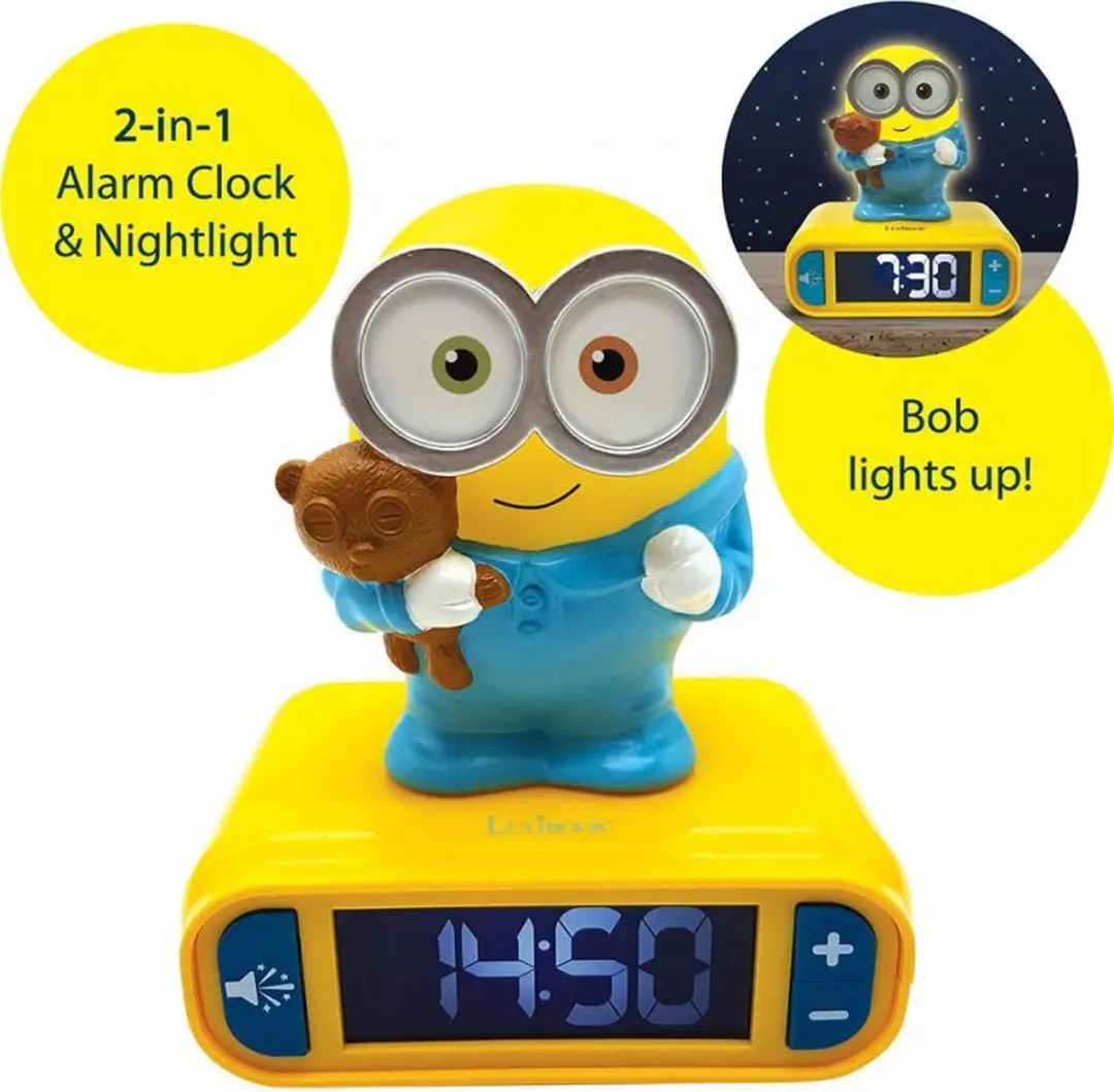 Minions Wekker Bob Nachtlampje Geel - AA - afbeelding 3 van 6