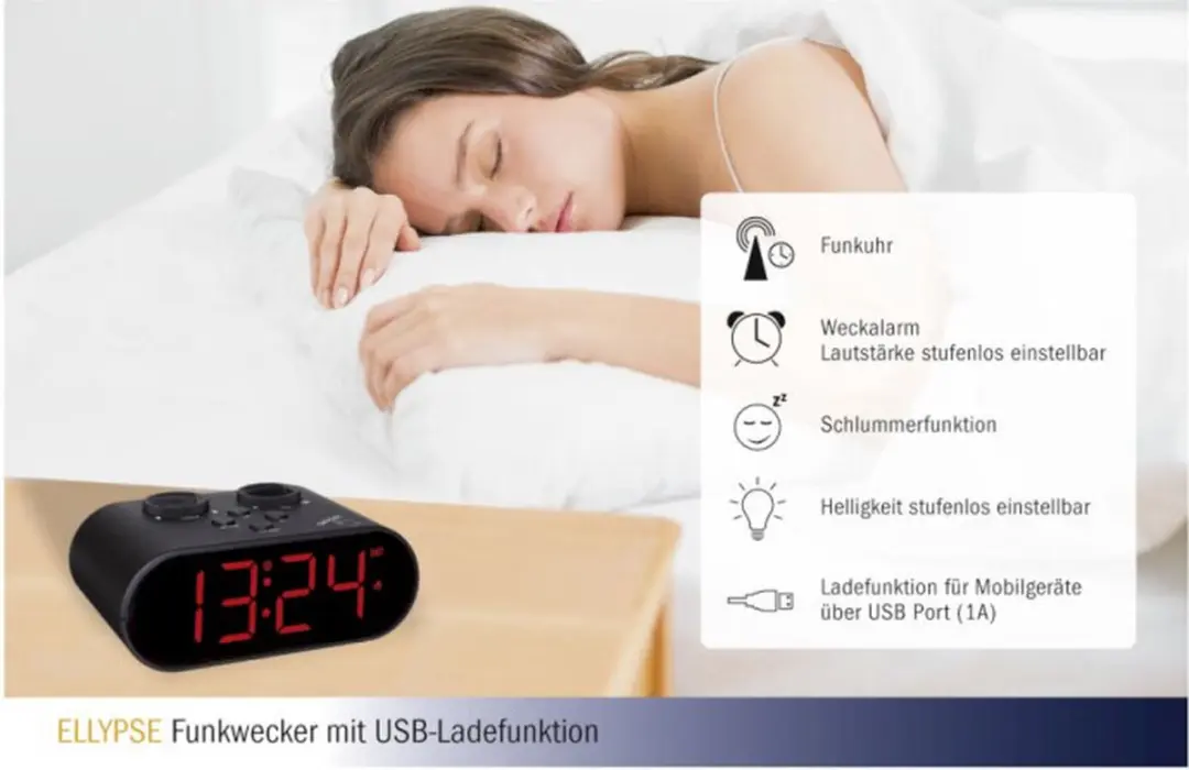TFA Dostmann Wekker Zendergestuurd 60.2551.01 - Zwart - afbeelding 5 van 6