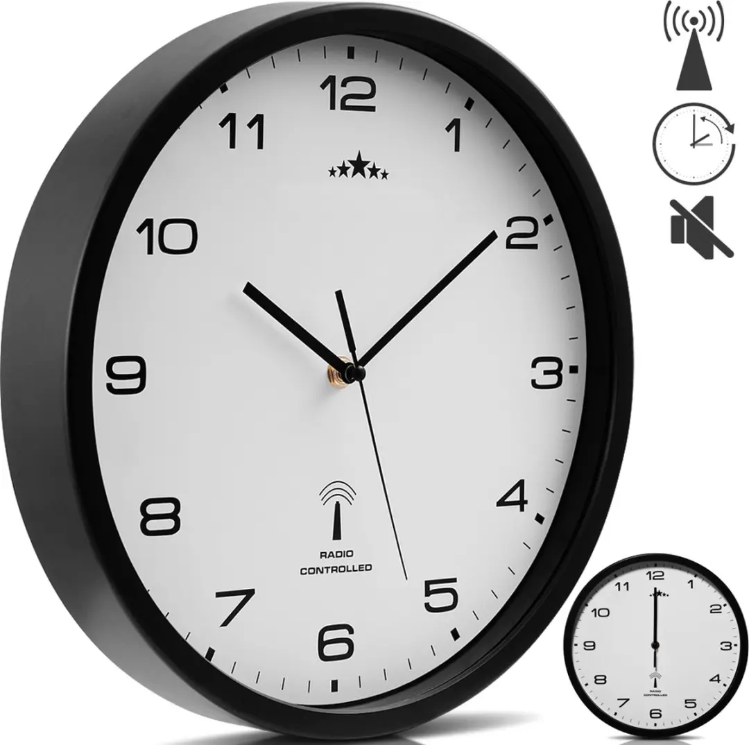 Monzana Wandklok Radiogestuurd 31cm
