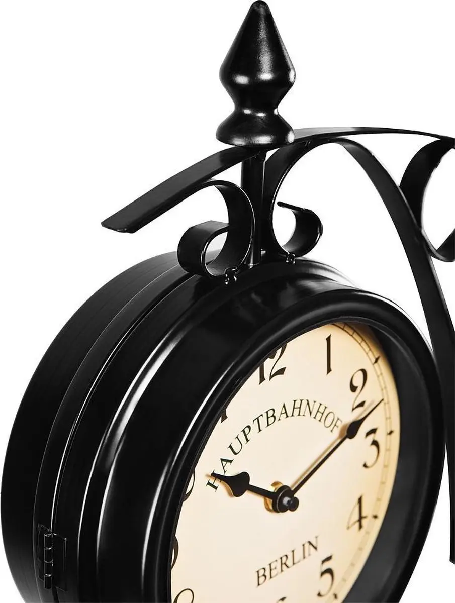 Deuba Monzana Vintage Stationsklok 20cm - Zwart - afbeelding 3 van 6