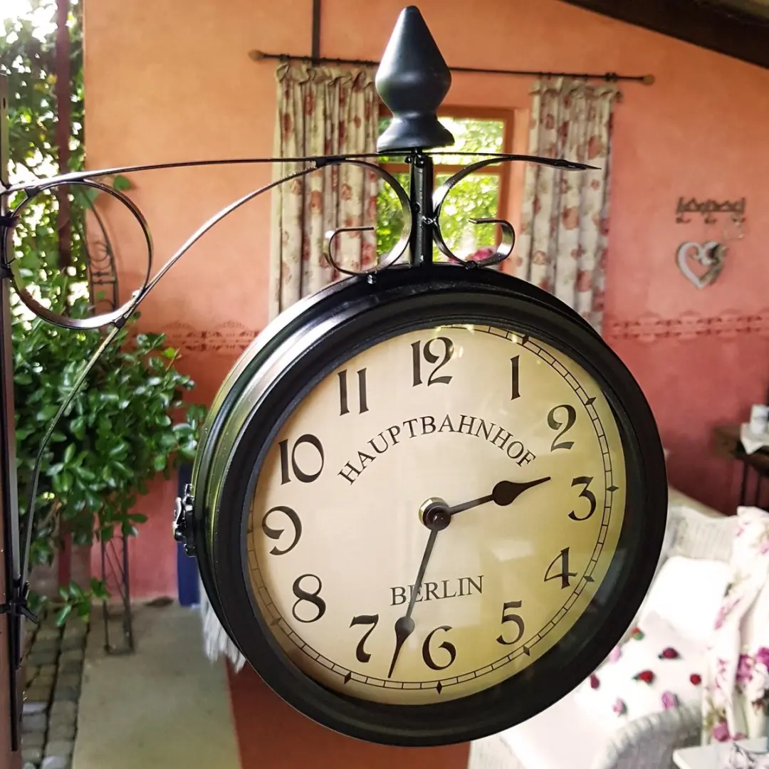 Deuba Monzana Vintage Stationsklok 20cm - Zwart - afbeelding 5 van 6