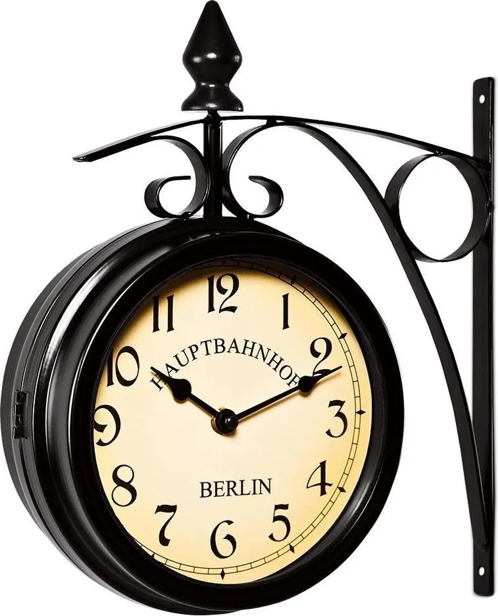 Deuba Monzana Vintage Stationsklok 20cm - Zwart - afbeelding 2 van 6