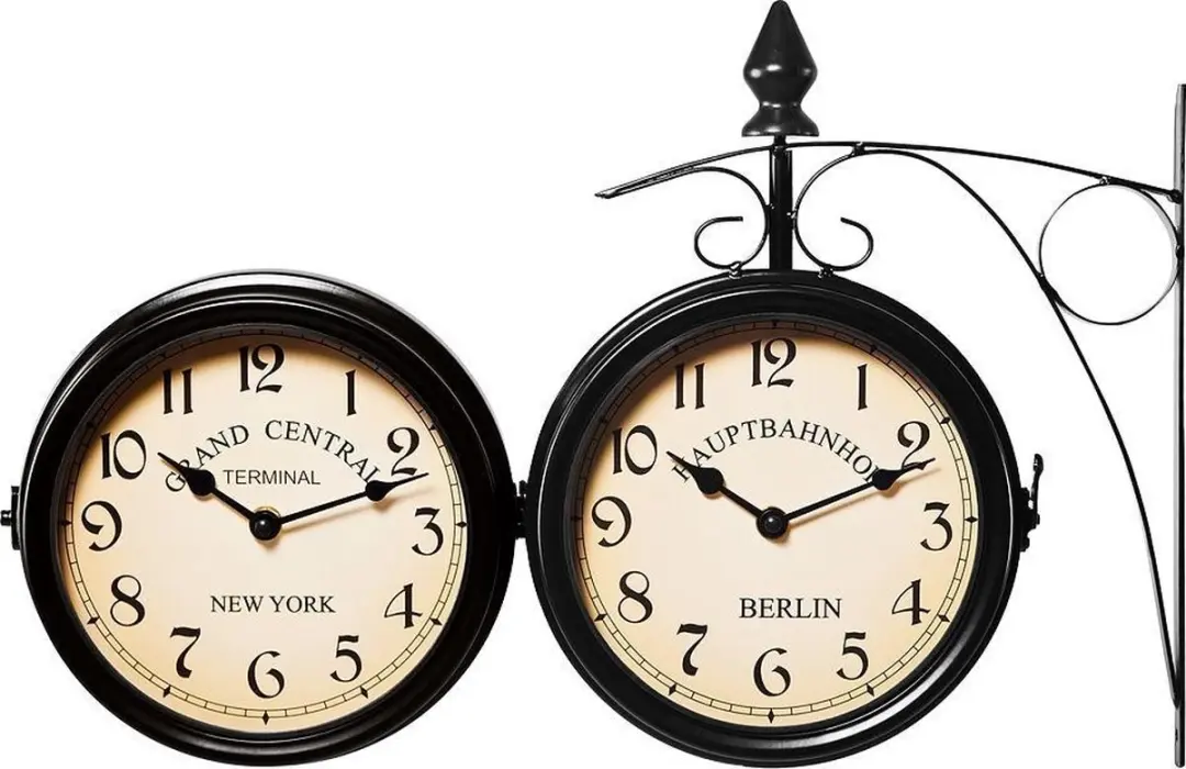 Deuba Monzana Vintage Stationsklok 20cm - Zwart - afbeelding 4 van 6