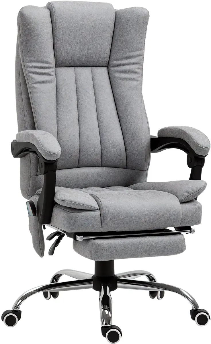 Vinsetto-Bürostuhl-Mikrofaser, Stahl-62L x 67B x 113-120H cm-Grau
