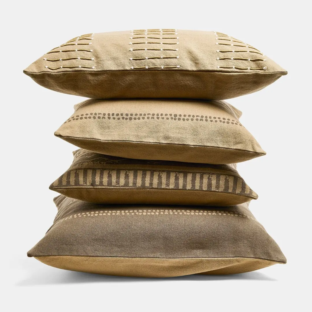 Loberon Kussenhoes Set 4 Stuks - bruin/beige - afbeelding 4 van 6