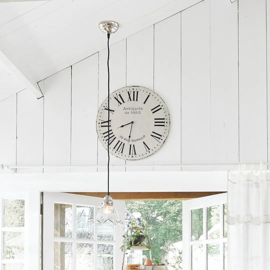 Loberon Rue Murillo Klok - 57cm - Antiekwit/Zwart - afbeelding 5 van 6