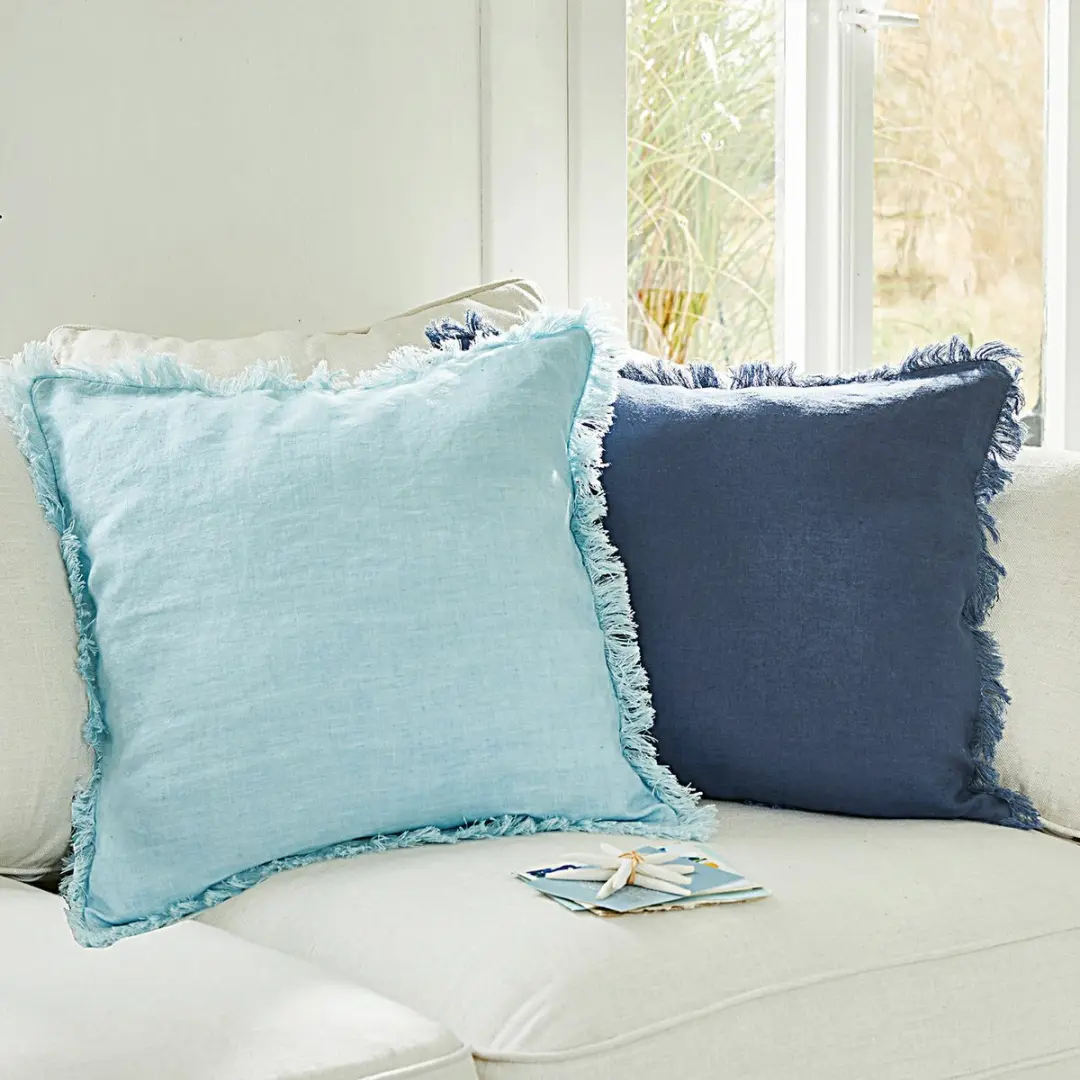 Loberon Quebo Kussenhoes Set 2 Stuks - Turquoise/Blauw - afbeelding 5 van 6