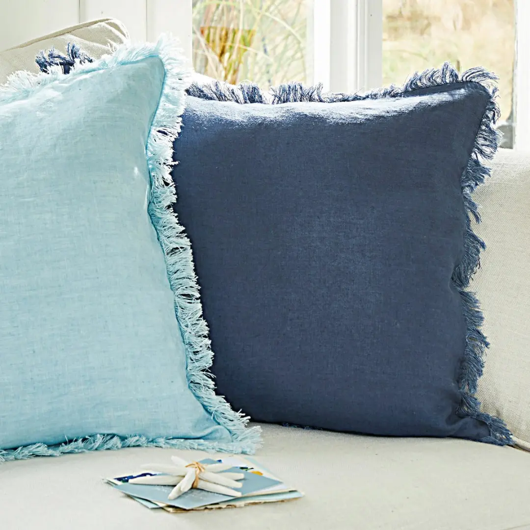 Loberon Quebo Kussenhoes Set 2 Stuks - Turquoise/Blauw - afbeelding 4 van 6