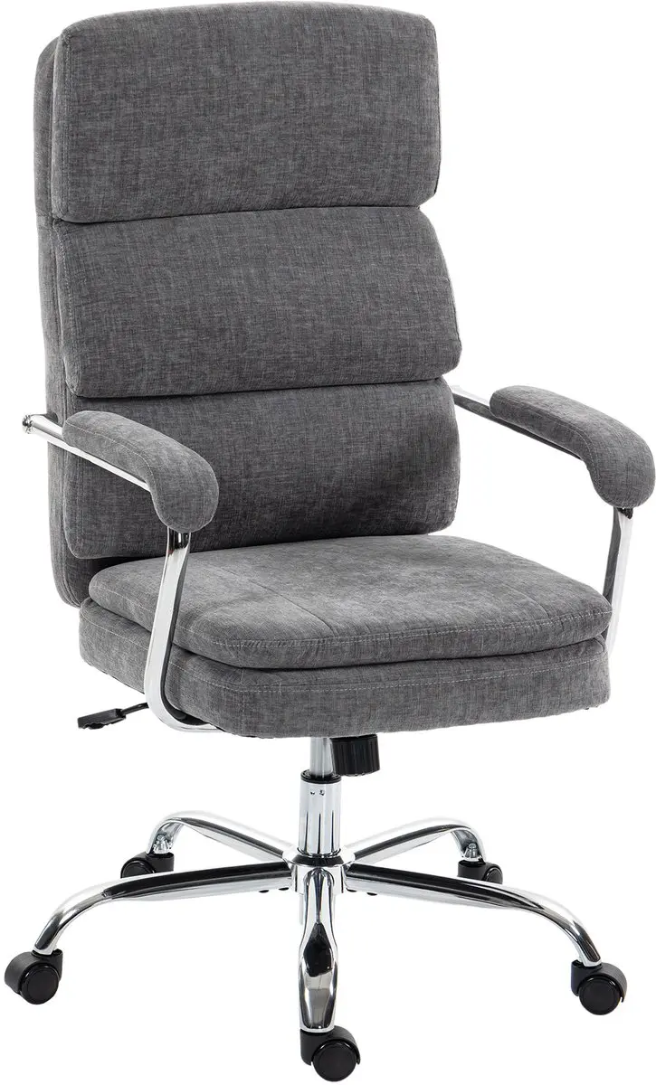 HOMCOM Office Chair-Polyester-72,5L x 65B x 118H cm-Grau