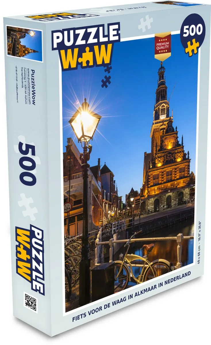 PuzzleWow Alkmaar Gracht Legpuzzel 500 Stuks - Multicolor