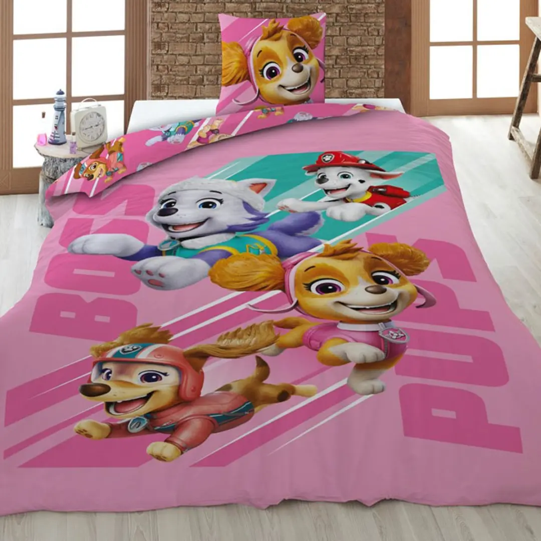 PAW Patrol Dekbedovertrek Boss Pups 140x200cm - Roze - afbeelding 6 van 6