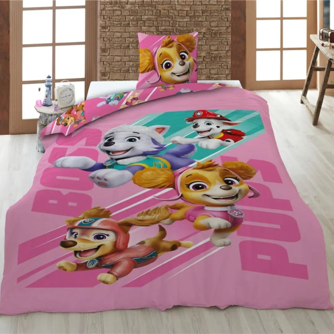 PAW Patrol Dekbedovertrek Boss Pups 140x200cm - Roze - afbeelding 2 van 6