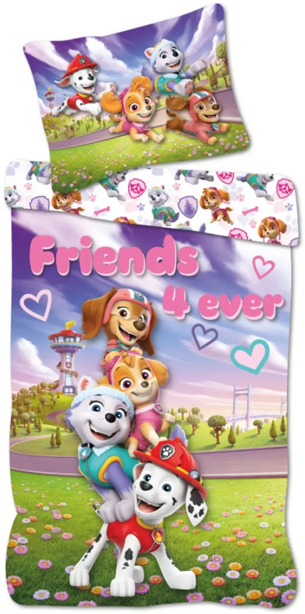Paw Patrol Friends 4 Ever dekbedovertrek 140 x 200 cm