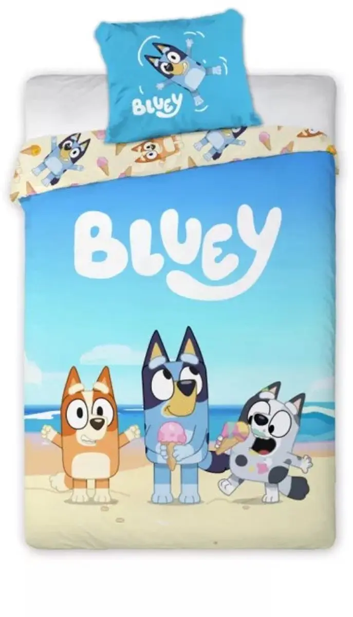 Bluey Dekbedovertrek beach day 140 x 200 cm