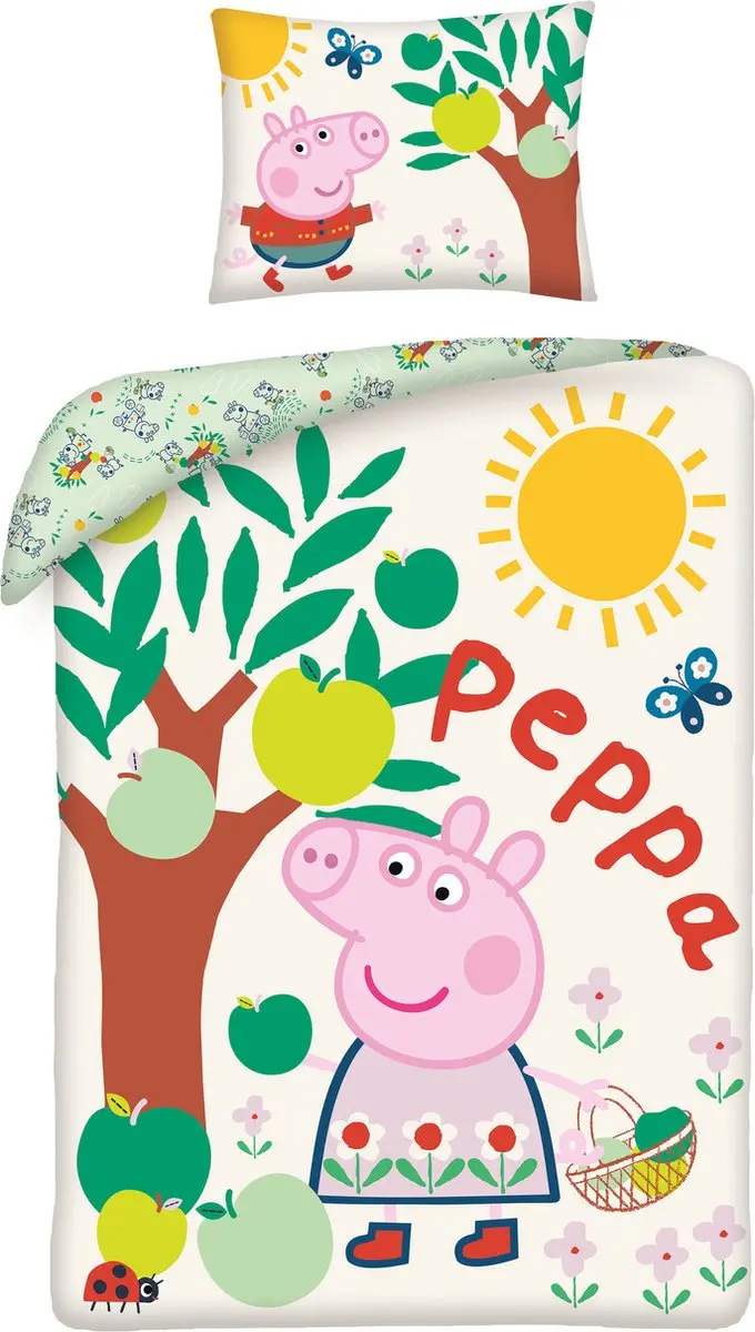 Peppa Pig Dekbedovertrek Appelboom 140 x 200 cm katoen