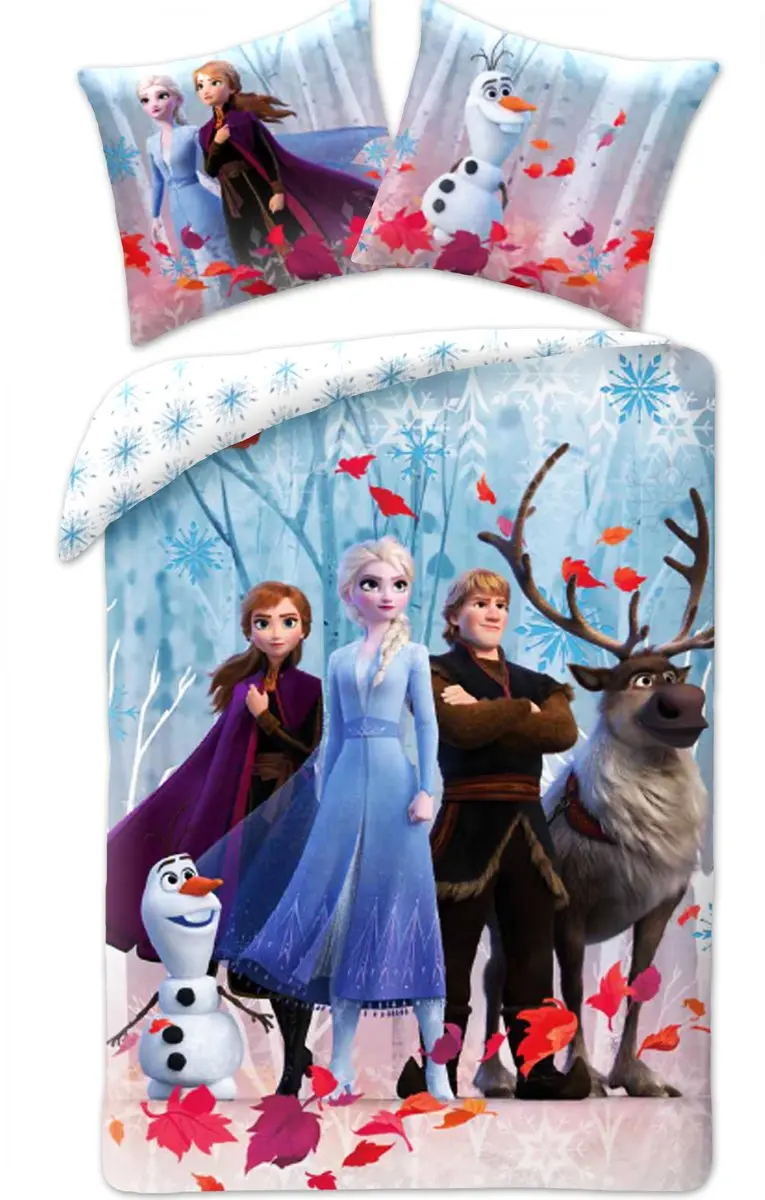Disney Frozen Dekbedovertrek Snow - 140 x 200 cm + 50 x 70 cm - Katoen