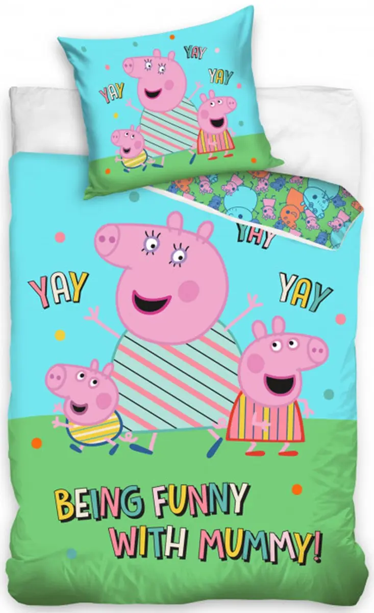 Peppa Pig Dekbedovertrek Being Funny With Mummy 140 x 200 cm katoen