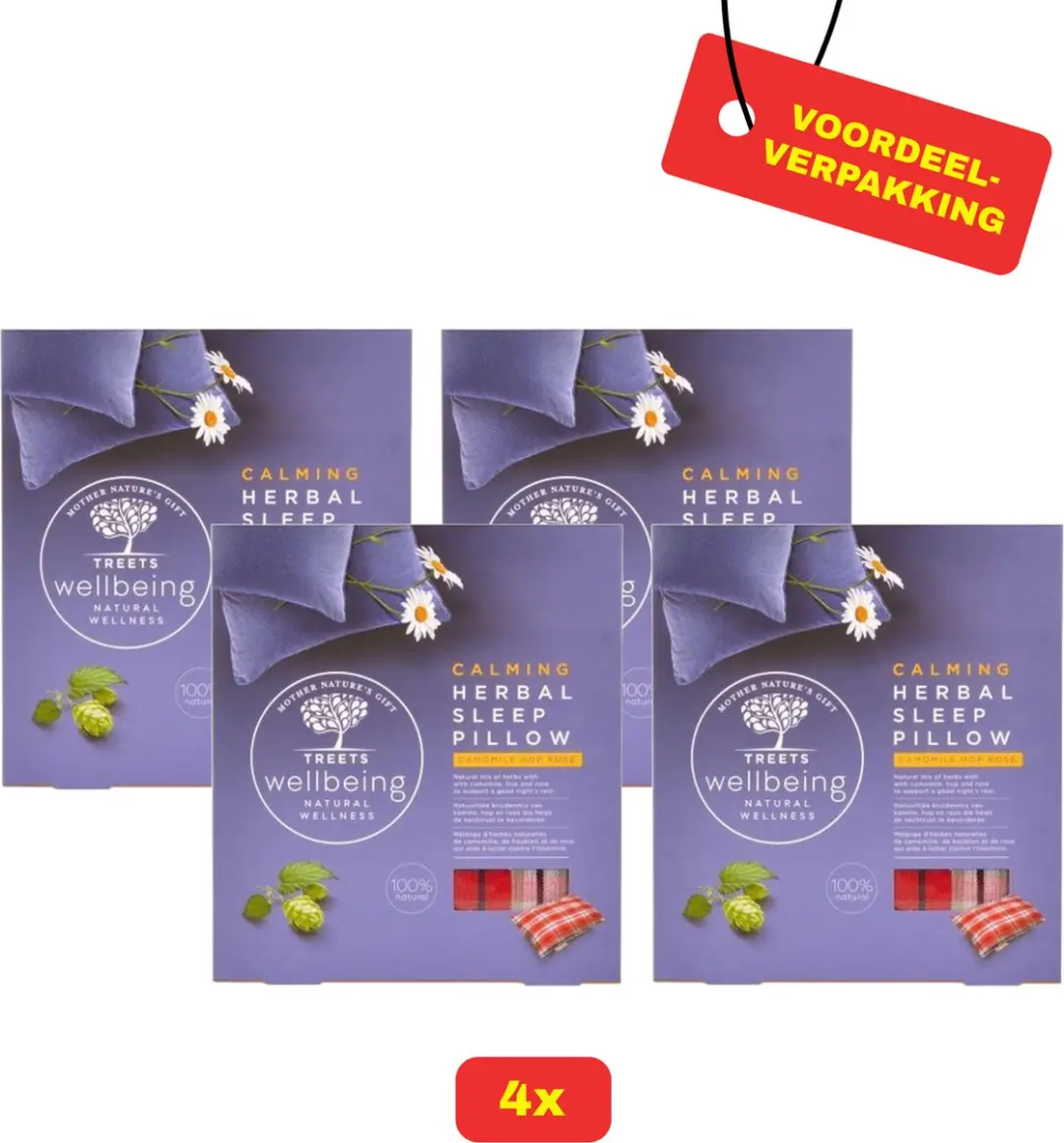 4x Treets Herbal calming sleep pillow / kruidenmix / bevorderd de goede nacht ru