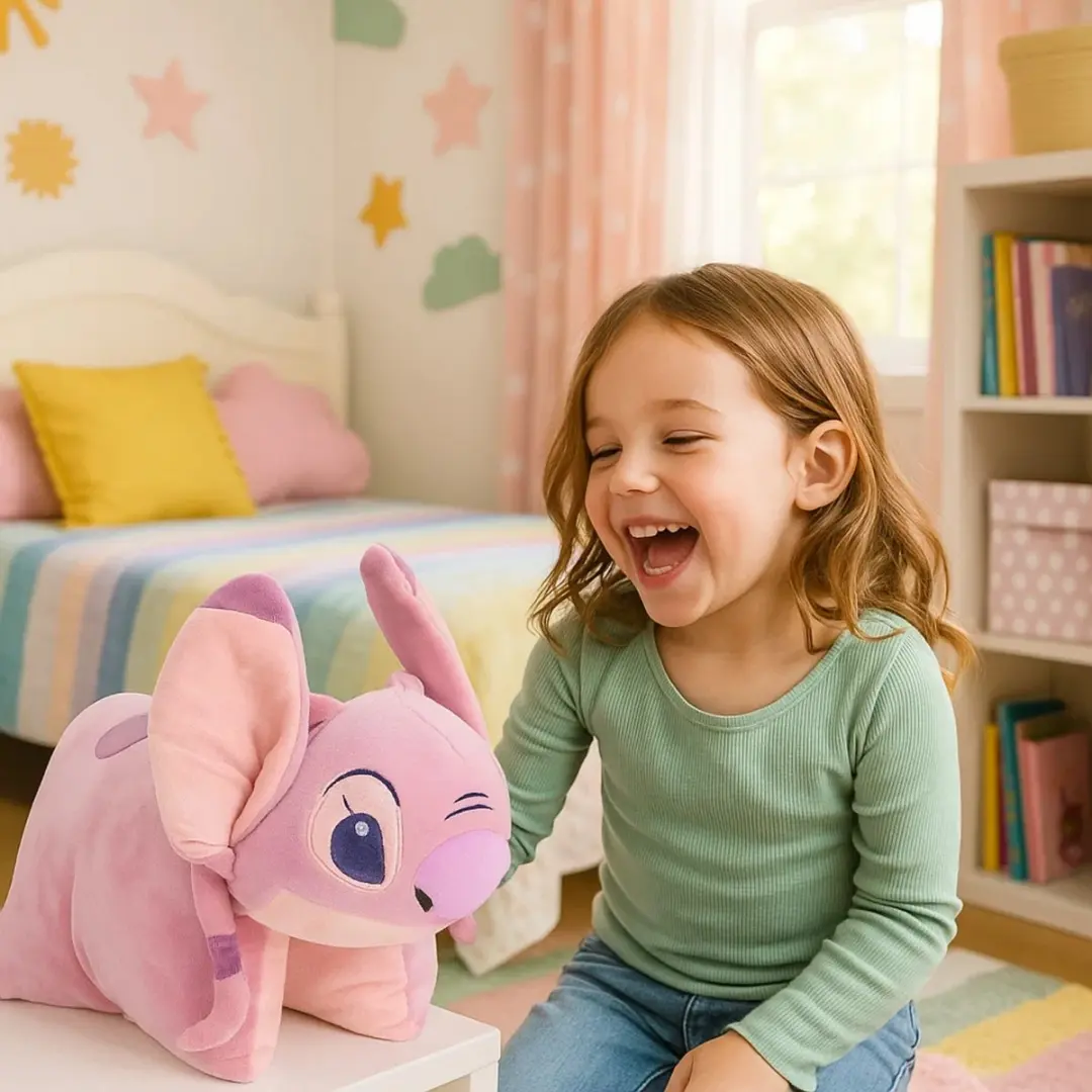 Spider-Man Lilo & Stitch 2-in-1 Knuffelkussen Roze - afbeelding 3 van 4
