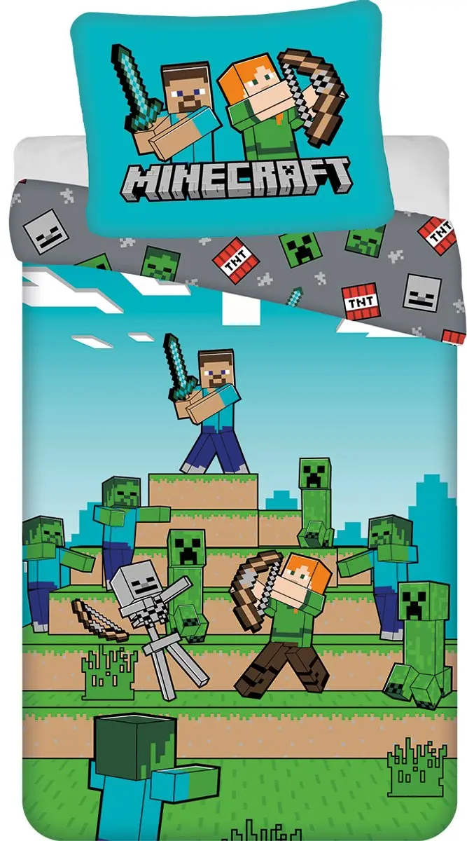 Minecraft Dekbedovertrek groen