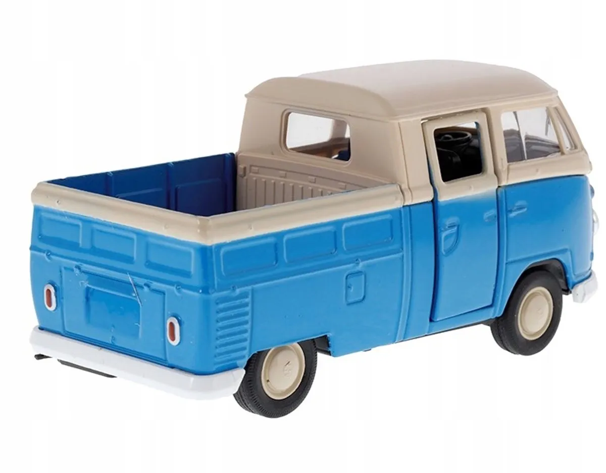 Volkswagen T1 Dubbel Cabine Pick-Up Modelauto 1:34 - Blauw/Crème - afbeelding 3 van 5
