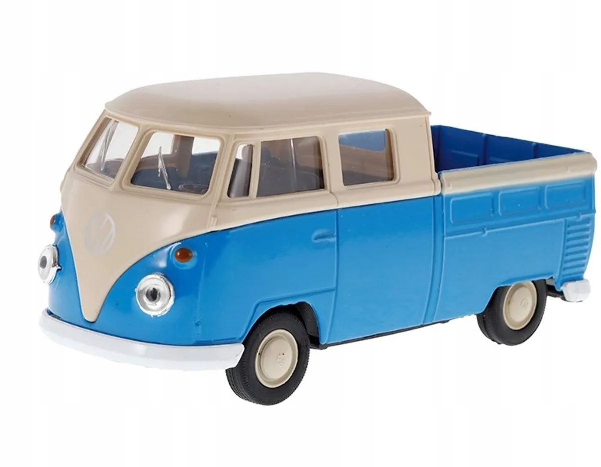 Volkswagen T1 Dubbel Cabine Pick-Up Modelauto 1:34 - Blauw/Crème - afbeelding 2 van 5