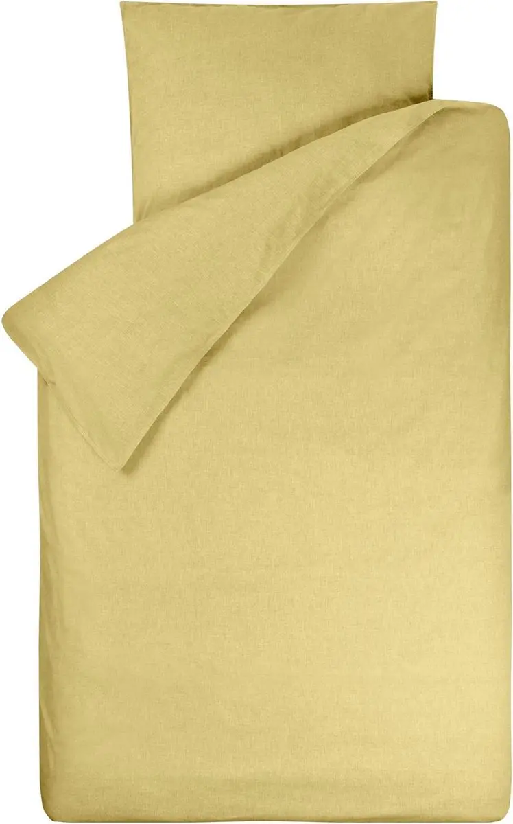 BINK Bedding Dekbedovertrek Bo Oker 1-persoons 140x200/220 cm (incl 1 kussensloo