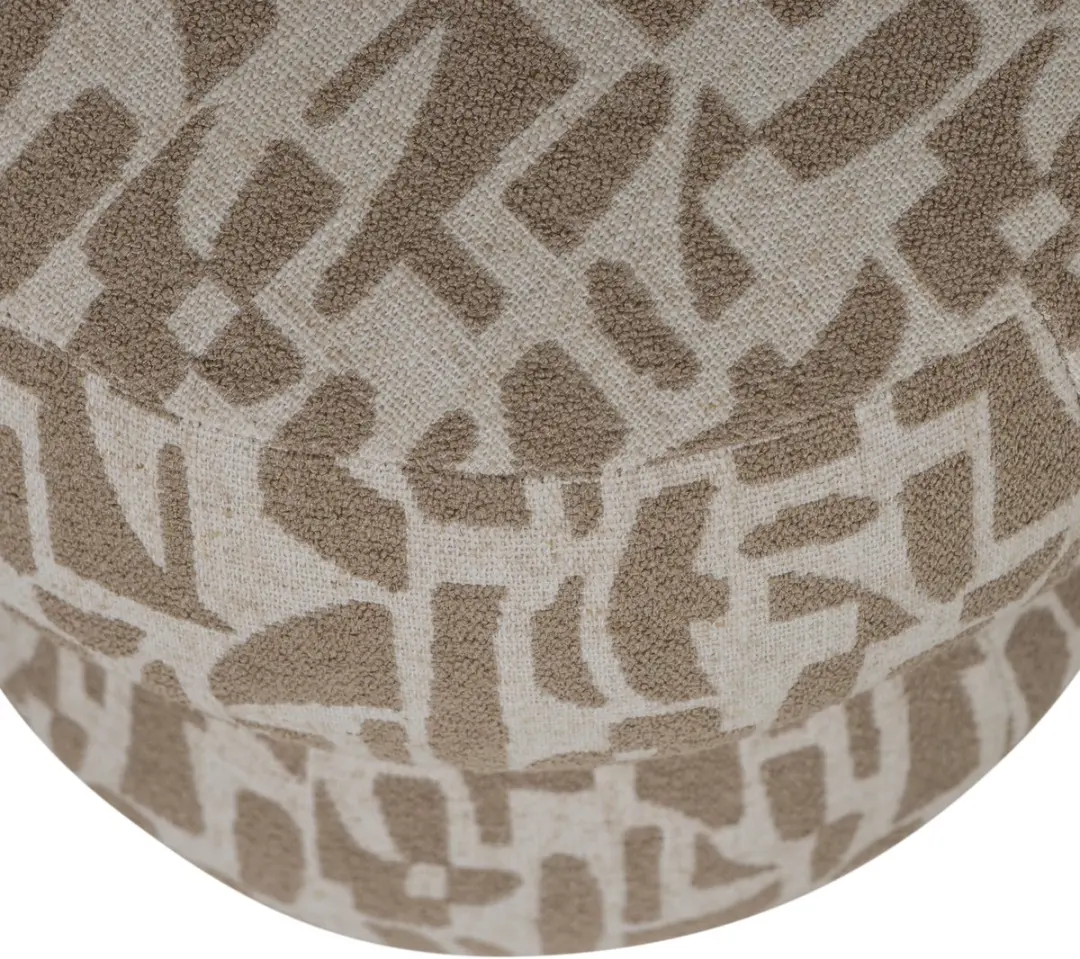 WOOOD Anic Poef - Grafisch Patroon Zand 40x43x43 - afbeelding 2 van 4