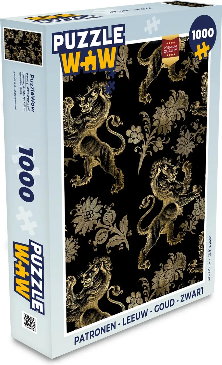 PuzzleWow Leeuw Legpuzzel 1000 Stuks - Multicolor