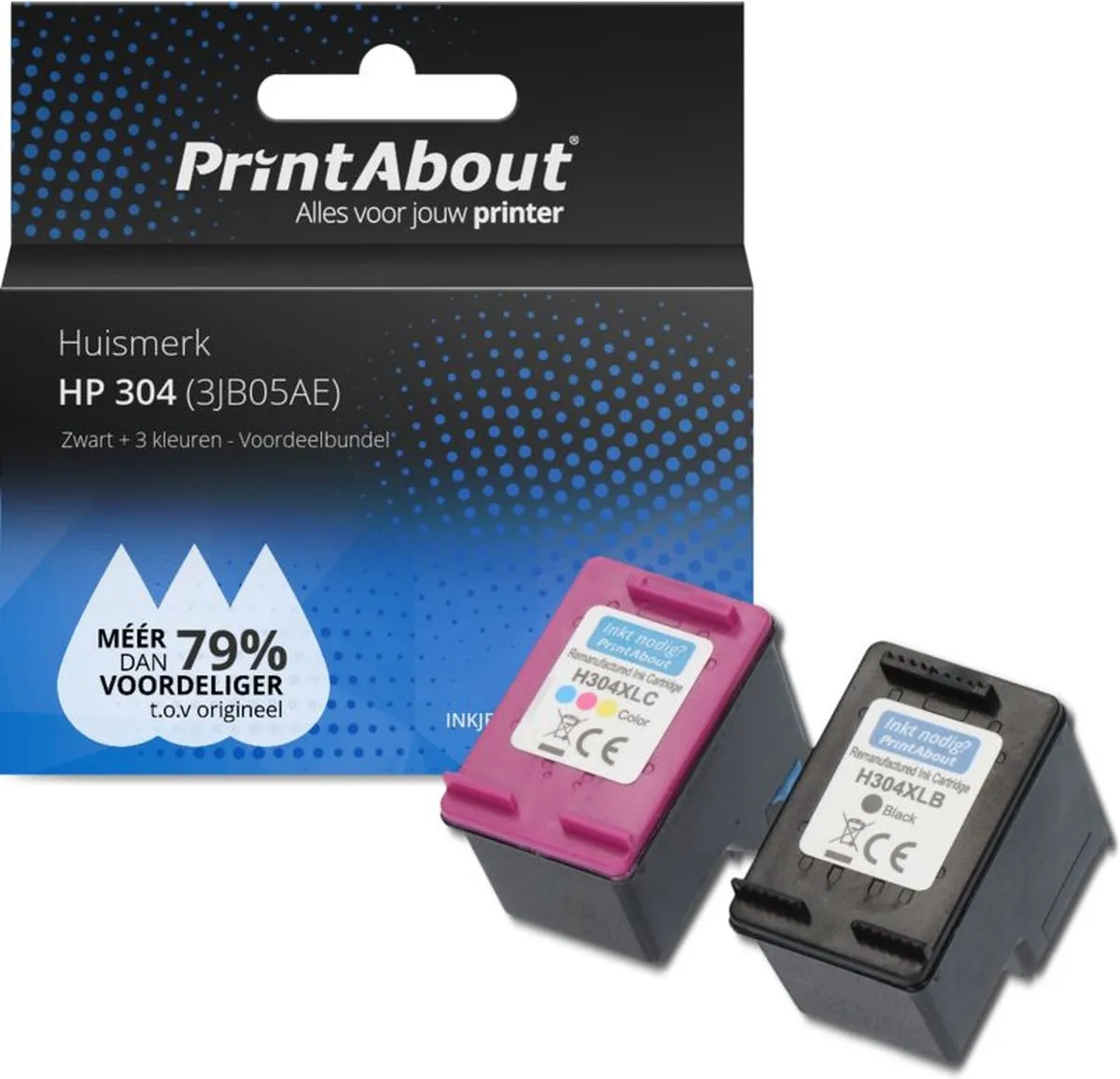 PrintAbout HP 304 Voordeelbundel - 4 Stuks (3JB05AE)
